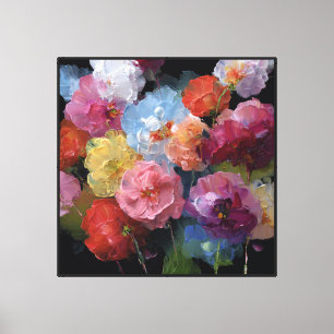 Radiancia de terciopelo Flor abstracta en lienzo