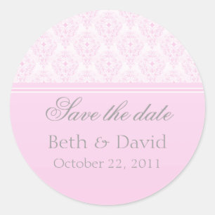 Radiant Glam Damask Save the Date Pegatinas