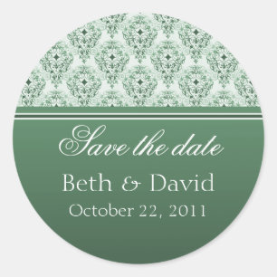 Radiant Glam Damask Save the Date Pegatinas