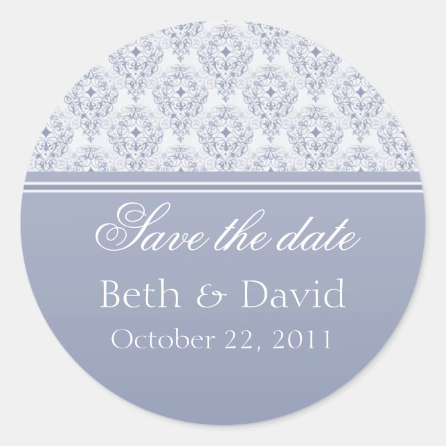 Radiant Glam Damask Save the Date Pegatinas (Anverso)