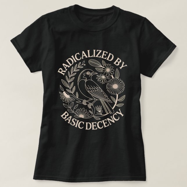 Radicalizado Por La Decencia Básica De La Camisa D (Diseño del anverso)