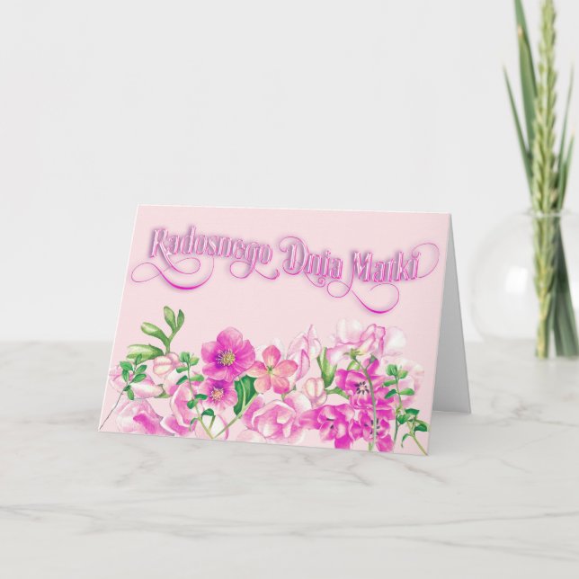 Radosnego Dnia Matki - Tarjeta del Día de la Madre (Anverso)