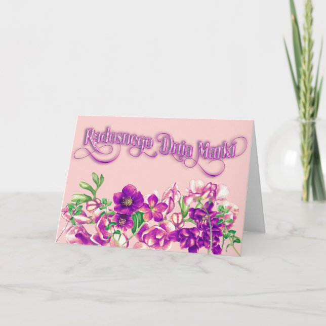 Radosnego Dnia Matki - Tarjeta del Día de la Madre (Anverso)