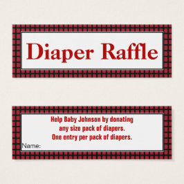 Raffle moderno rojo, negro y blanco de pañales