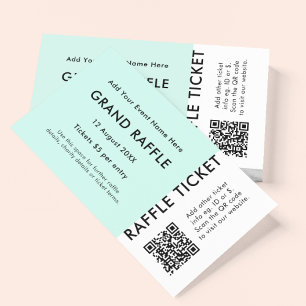 Raffle Ticket Mint QR Code Prix Draw Event Ticket