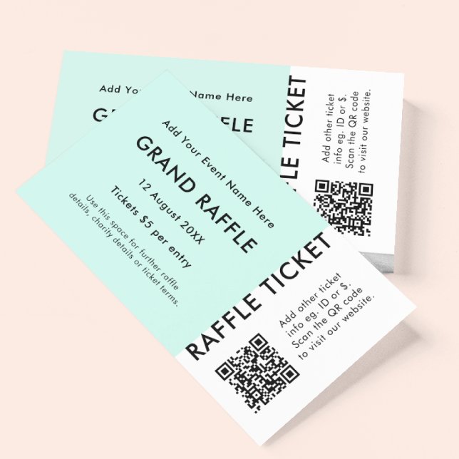 Raffle Ticket Mint QR Code Prix Draw Event Ticket (Subido por el creador)