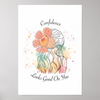Rafflesia Arte de línea floral mujer diseño de acu