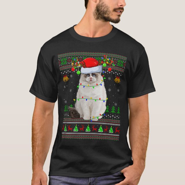 Ragdoll Cat Ugly Christmas Sweaters Holiday Santa  (Anverso)