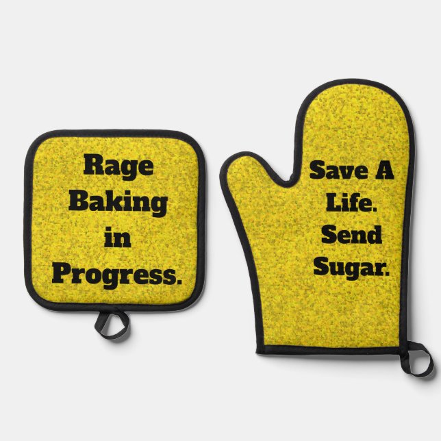 Rage Baking Oven Mitt and Pot Holder Set (Anverso)