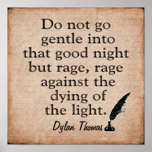 Rage de ira — Impresión artística de Dylan Thomas