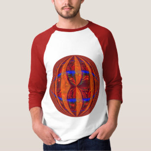 Raglan de manga Orb Red Round para camisetas 3/4