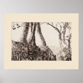 Raíces de árbol Cornwall Eleanor Hughes Impresión 