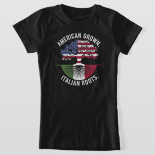 Raíces de la bandera estadounidense de la camiseta