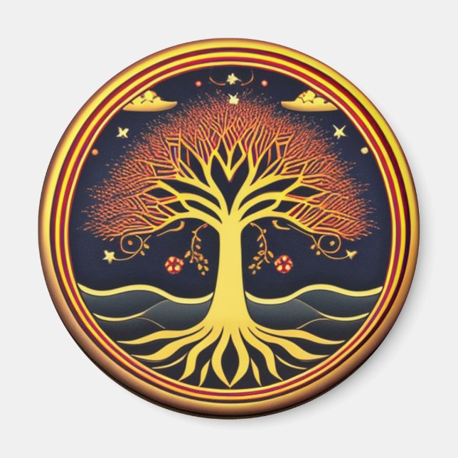 Raíces en el imán del árbol de aguas de la vida (Frente)