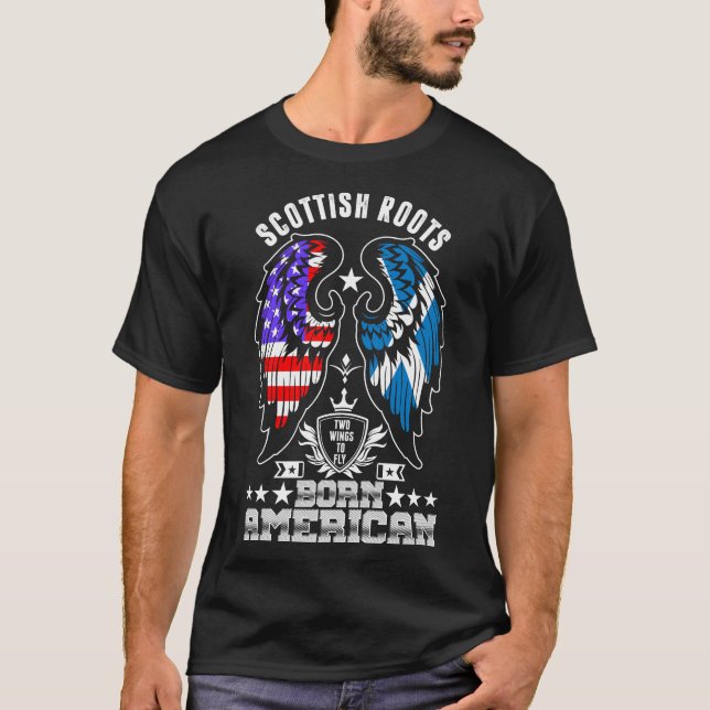 Raíces escocesas nacen camiseta norteamericana (Anverso)