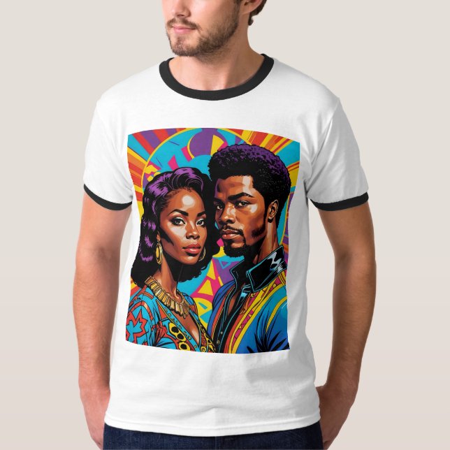 Raíces reales vibrantes afro amor camiseta (Anverso)