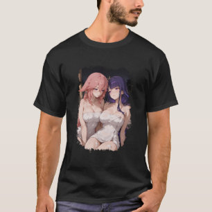 Raiden Shogun Genshin Arte 03 Camiseta oscura bá