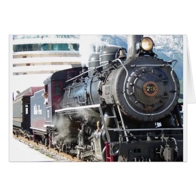 Railroad Steam Engine Card (Anverso (Horizontal))