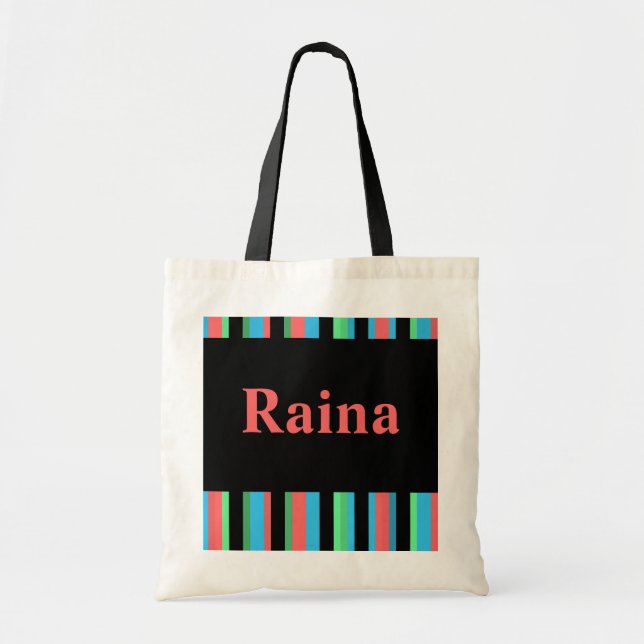 Raina Bonito con la bolsa de tocador a rayas (Frente)