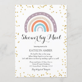 Rainbow Baby Shower por correo Invitación