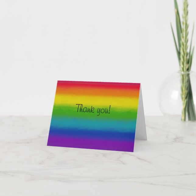 Rainbow Customizable Thank You Folded Note Card (Anverso)