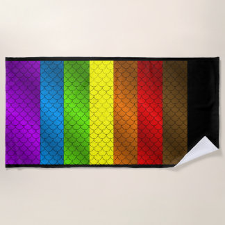 Rainbow Dragon Scales Beach Toalla