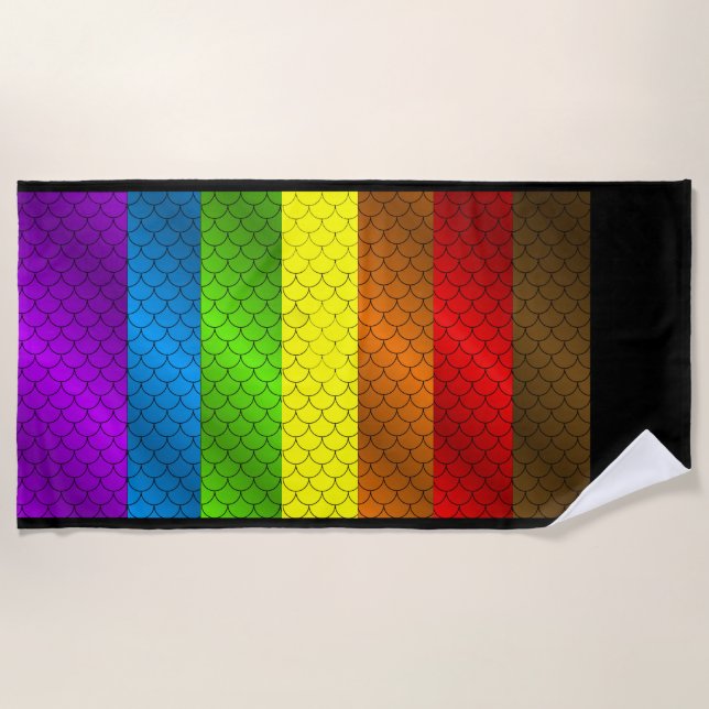 Rainbow Dragon Scales Beach Toalla (Anverso)