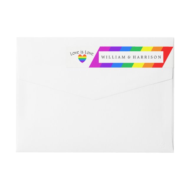 Rainbow Heart Love es Love Boda (Reverso)