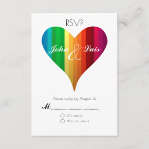 Rainbow Heart Wedding RSVP
