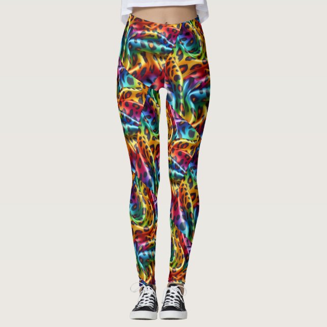 Rainbow Leopard Print Leggings | Psychedelic (Anverso)