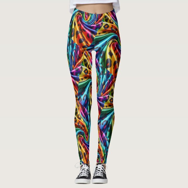 Rainbow Leopard Print Leggings | Psychedelic (Anverso)