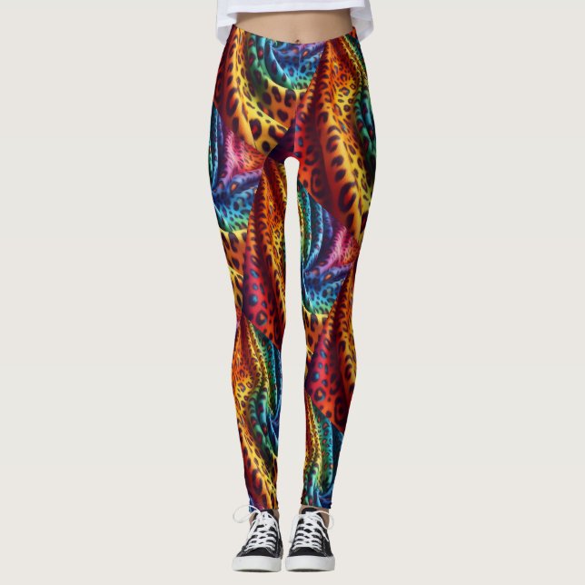 Rainbow Leopard Print Leggings | Psychedelic (Anverso)