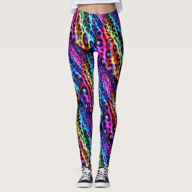 Rainbow Leopard Print Leggings | Psychedelic (Anverso)