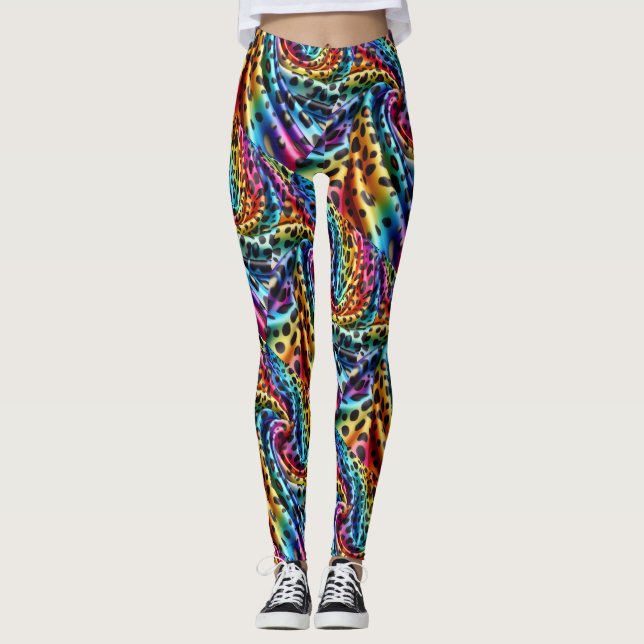 Rainbow Leopard Print Leggings | Psychedelic (Anverso)