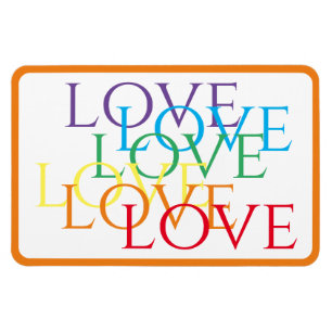 RAINBOW LOVE 4x6 Imán flexible / Naranja