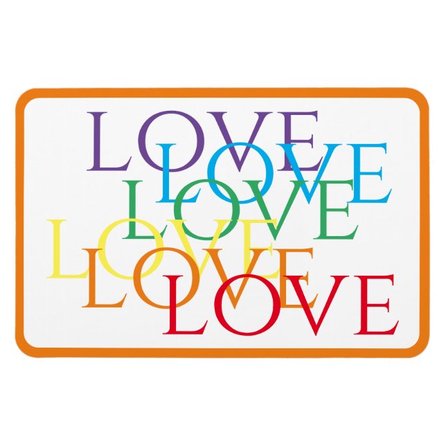 RAINBOW LOVE 4x6 Imán flexible / Naranja (Horizontal)