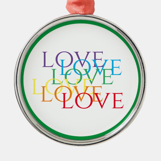 RÁINBOW LOVE Premium Ronda Ornamento - Verde (Frente)
