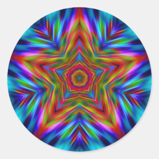 Rainbow Mandala Star Fractal Decal Pegatina