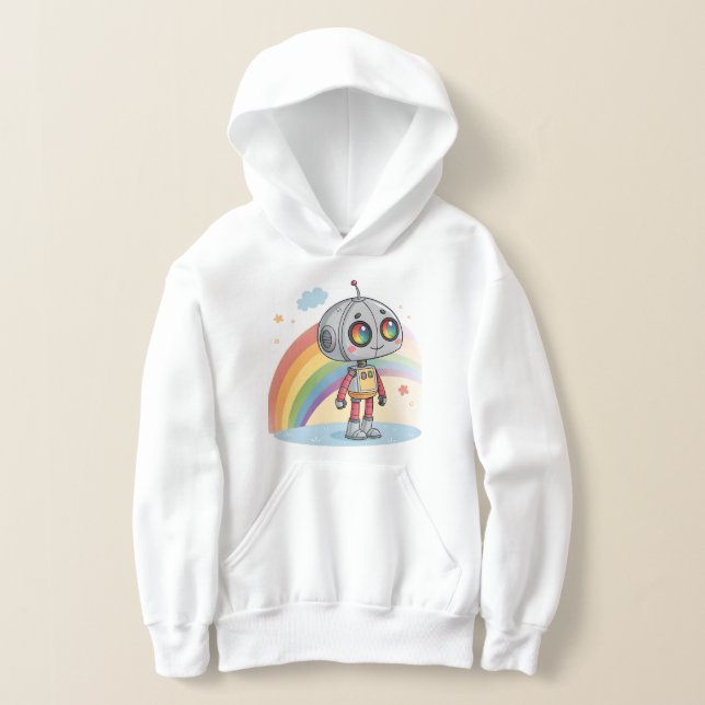 Rainbow Robot Cartoon Character T-Shirt Design (Distribución )