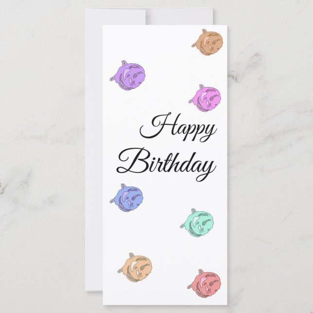 Rainbow Roses Happy Birthday Flat Card (Anverso)