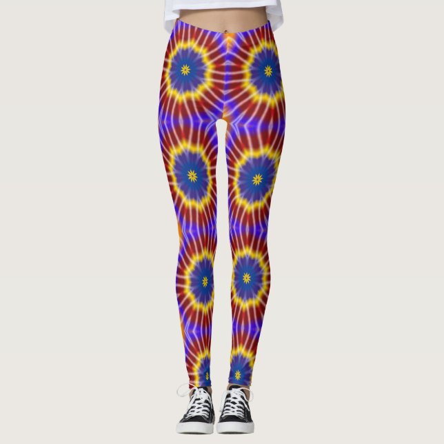 Rainbow Tie Dye Kaleidoscope Leggings (Anverso)