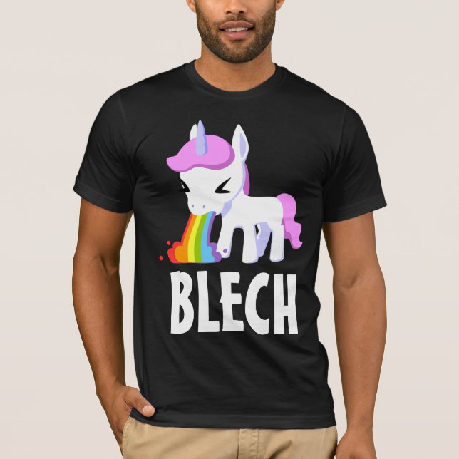RÁINBOW VOMIT UNICORN DIVERSIÓN Camiseta oscura (Anverso)