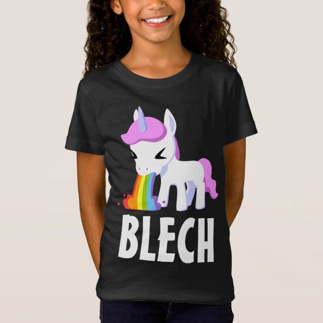 RÁINBOW VOMIT UNICORN NIÑOS DIVERTIDOS Camisetas o (Anverso)