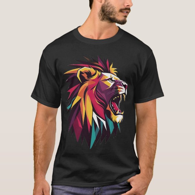 Raíz majestuosa: camiseta artística de león" (Anverso)