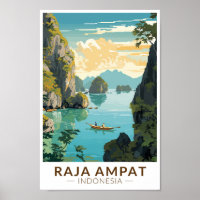 Raja Ampat Indonesia Bote Viaje Arte Vintage