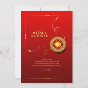 Raksha Bandhan Red y tarjeta de felicitación de or