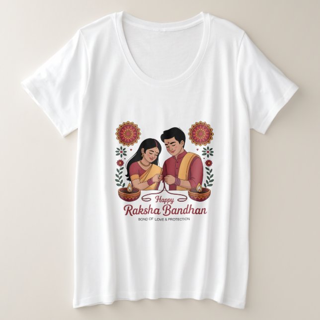 Raksha Bandhan  Womens Plus Size T-Shirt (Anverso del diseño)