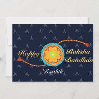 Raksha tarjeta bandhan con nombre y mensaje, Rakhi