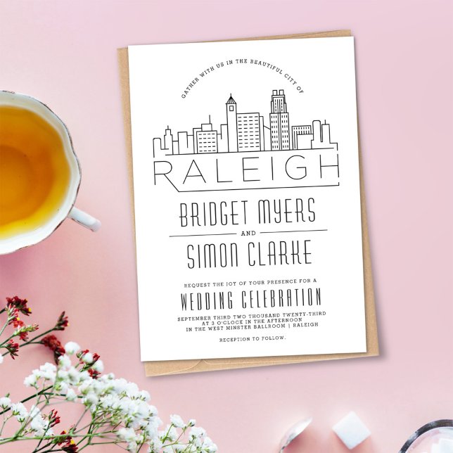Raleigh Boda | Invitación estilizada a la línea aé (Subido por el creador)