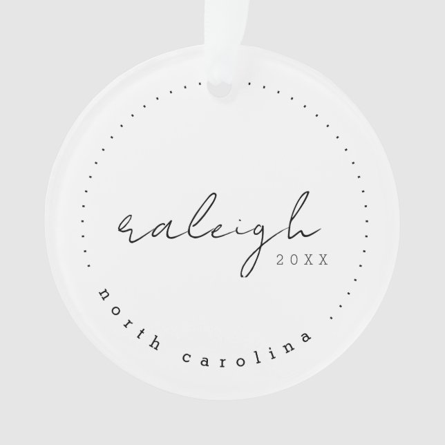 Raleigh North Carolina Travel USA Ornamento simple (Anverso)